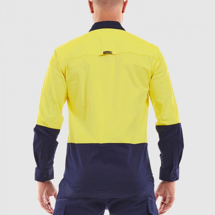 Tradie Mens Hi Vis Long Sleeve Shirt Sz Small & Medium Left SALE