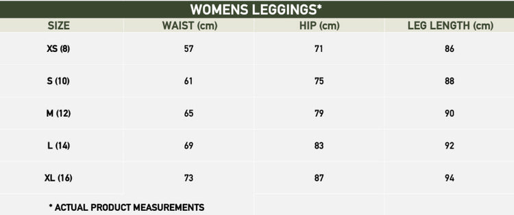 Ridgeline Ladies Sage Infinity Leggings SALE - AU16 Left