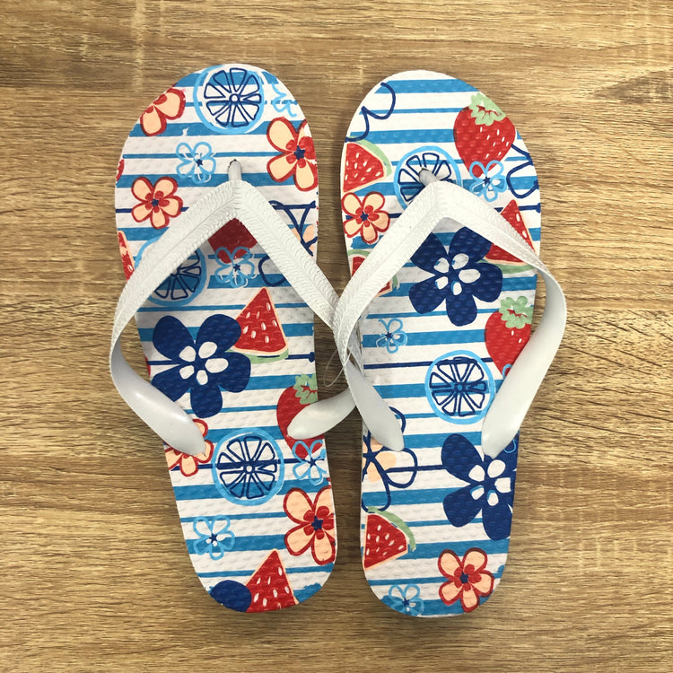 Ladies Strawberry Printed Design Thongs SALE