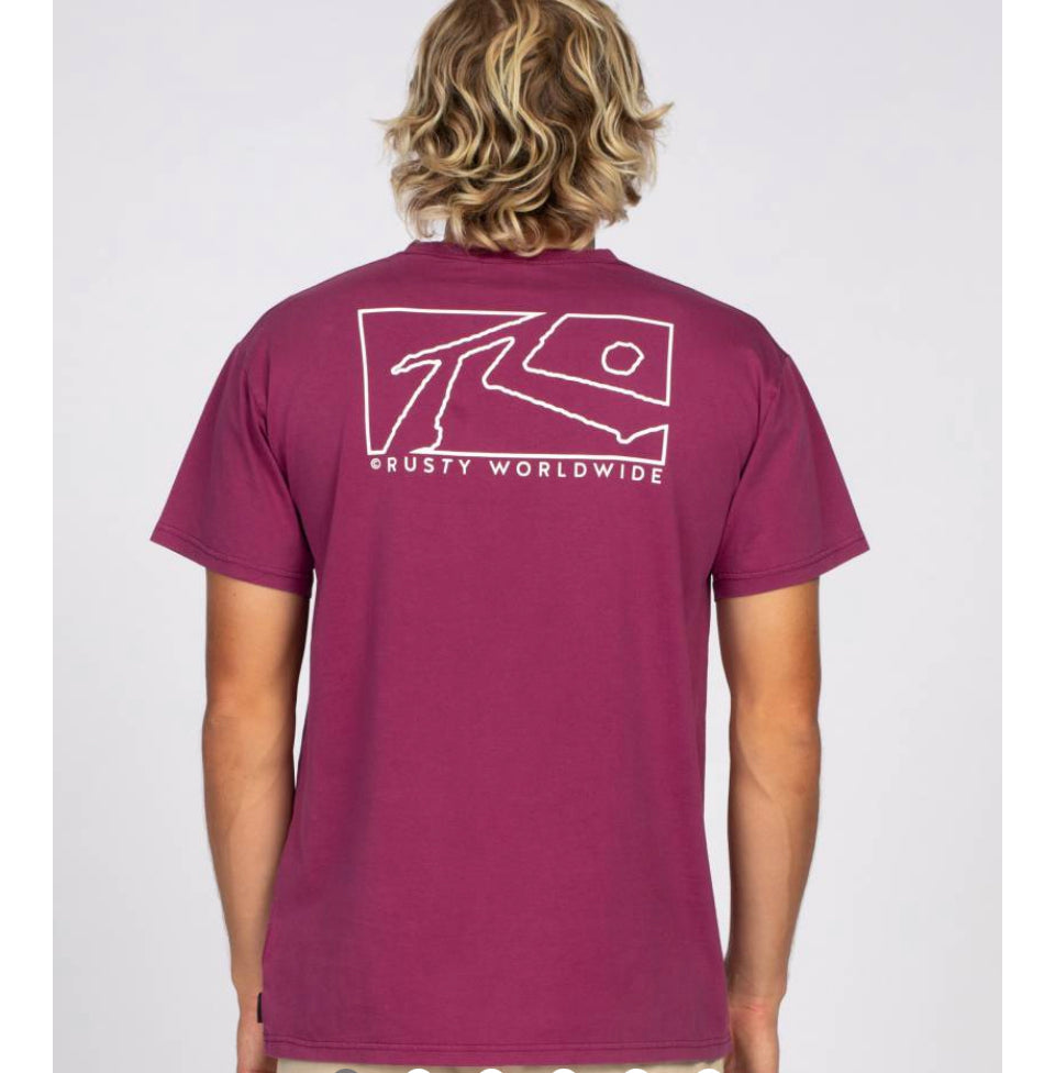 Plum Wash Out Mens Short Sleeve Shirt SALE 2XL