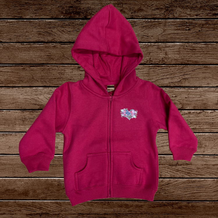 Pink Patchwork Heart Girls Australian Western Wear Fleece Hoodie AU6 left