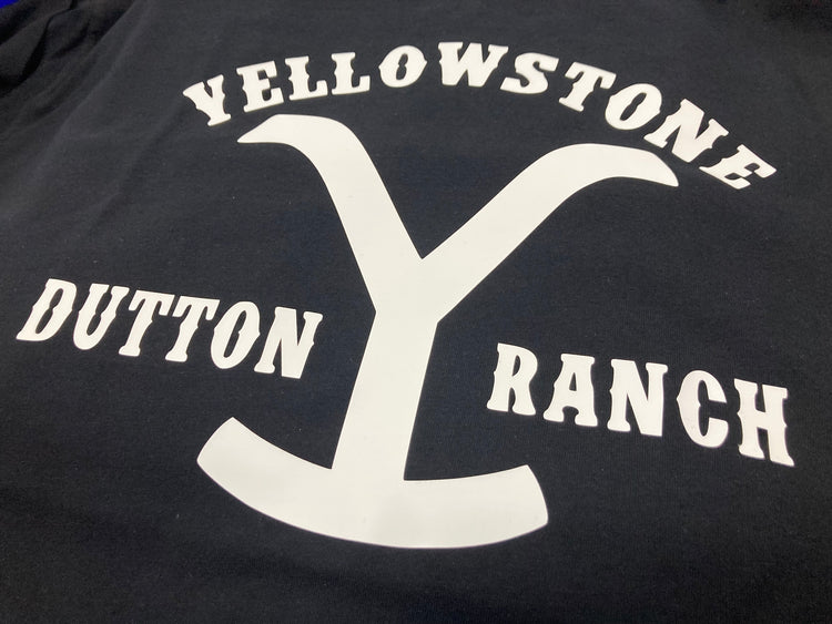 Mens Black Yellowstone Dutton Ranch Short Sleeve Shirt- SALE XSMALL