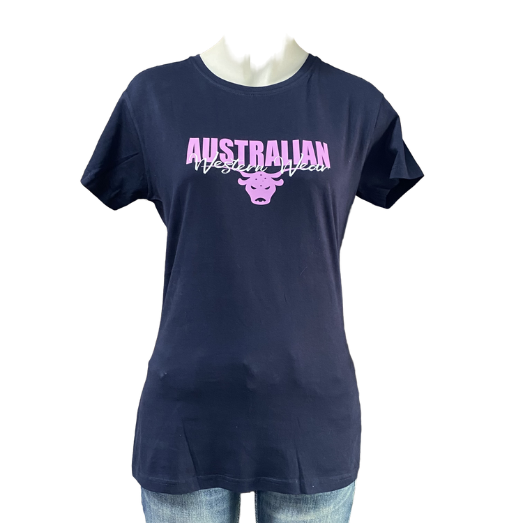 Navy/Pink Ladies AWW Logo Shirt AU10 Left SALE