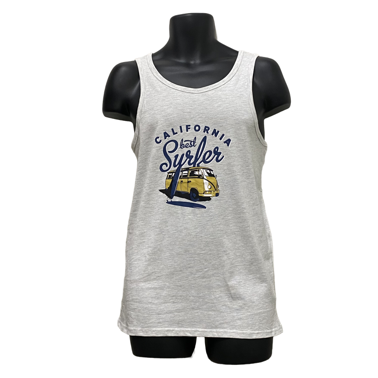 California Surfer Mens Grey Shirt/Tank Sz Small, Medium & Large Left SALE