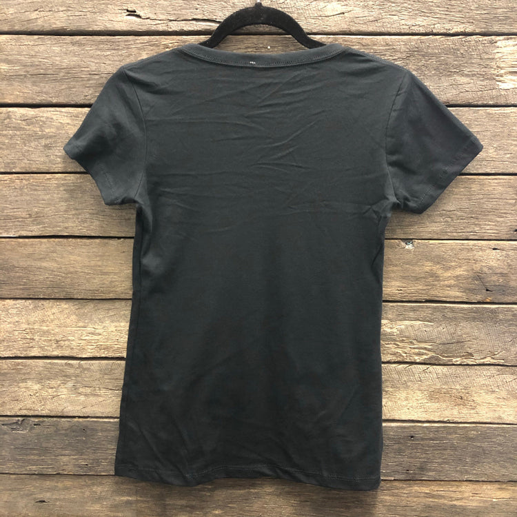 KCD Black Short Sleeve Aussie Flag V Neck T-Shirt SALE AU10 12 & 14 Left