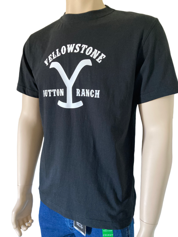 Mens Black Yellowstone Dutton Ranch Short Sleeve Shirt- SALE XSMALL