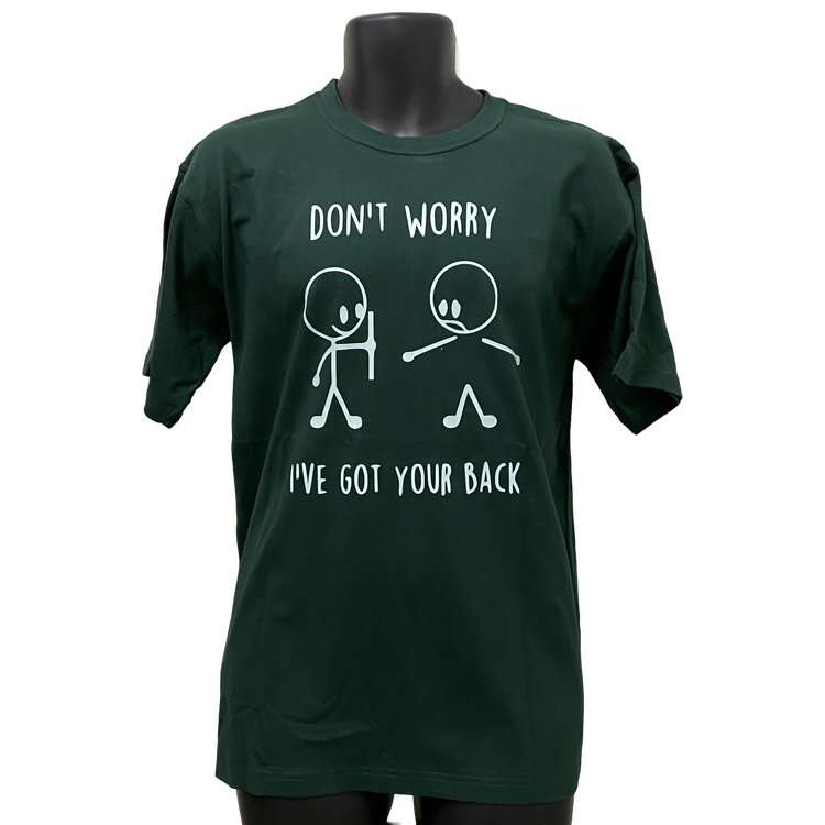 Mens Green Don't Worry I've Got Your Back Short Sleeve Shirt SALE - 3XL Left