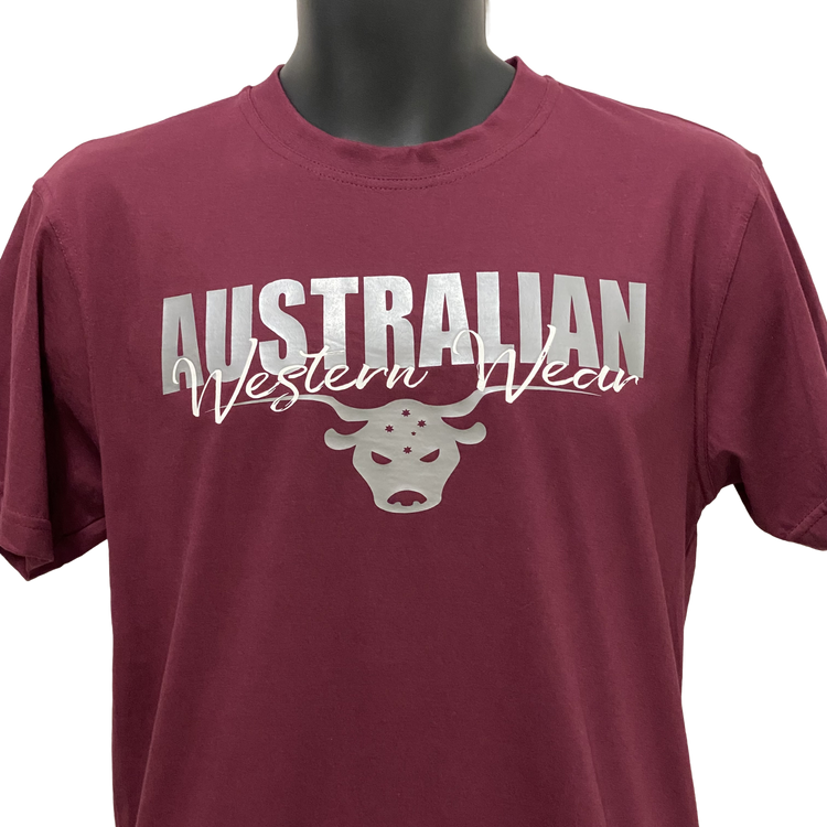 Maroon Australian Western Wear Mens Short Sleeve Shirt ON SALE 3XL left