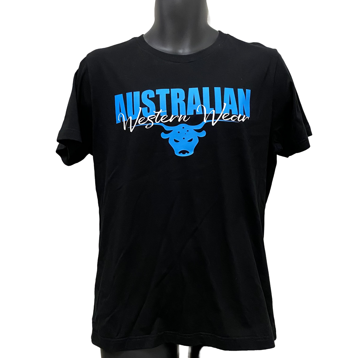Black/Blue Men's AWW Logo Short Sleeve Shirt SzXS & 3XL Left SALE
