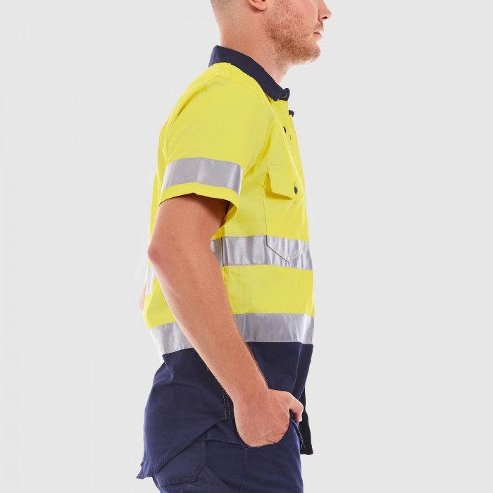 Tradie Mens Hi Vis Short Sleeve Shirt Sz Small & Medium Left CLEARANCE SALE